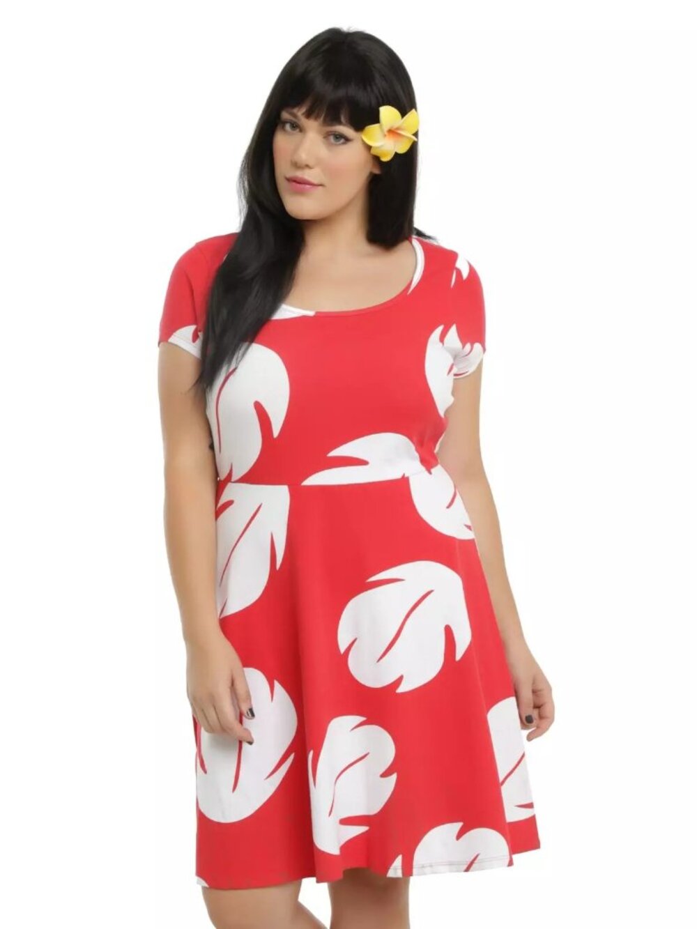 Disney Lilo & Stitch Lilo Hawaiian Fit & Flare Dress Plus Size XXL Red